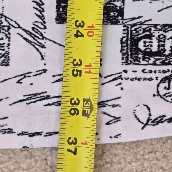 Parsley and Sage Womens Graphic Print 1/4 Zip Shirt Mini Dress Black White Large - Picture 8 of 12